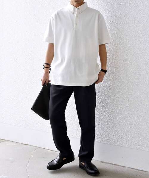 「SHIPS any」 半袖ポロシャツ LARGE ダークグレー メンズ_画像3
