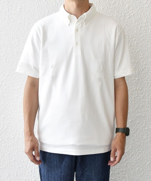 「SHIPS any」 半袖ポロシャツ LARGE ダークグレー メンズ_画像7