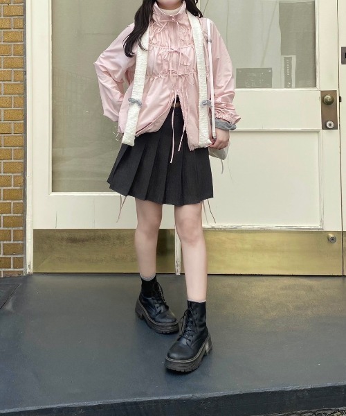 「nemne store」 ナイロンブルゾン MEDIUM ブラック レディース_画像6