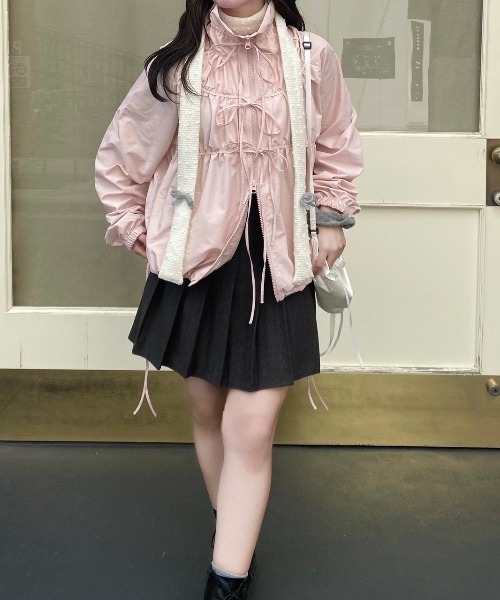 「nemne store」 ナイロンブルゾン MEDIUM ブラック レディース_画像7