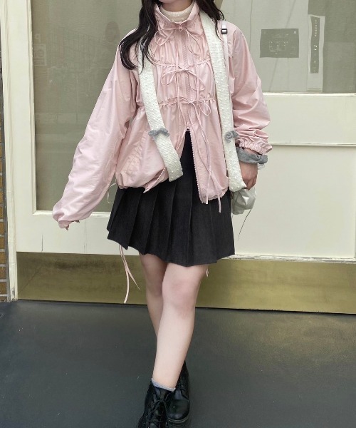 「nemne store」 ナイロンブルゾン MEDIUM ブラック レディース_画像8