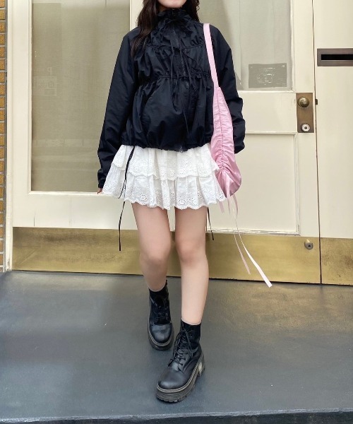 「nemne store」 ナイロンブルゾン MEDIUM ブラック レディース_画像9