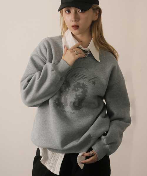 【海外限定★XSラスト1点】Jeans 裏起毛トレーナー スウェット トレーナー 裏起毛 シンプル 無地 パーカー プルオーバー