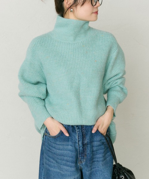 pual ce cin ニット セーター ネップハイネックニットプルオーバー