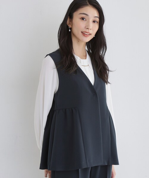 THE SHOP TK ベスト ジレ 「セットアップ可/洗濯機可/イージーケア/防