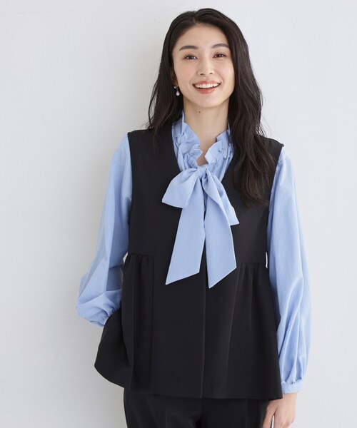 THE SHOP TK ベスト ジレ 「通勤・セレモニー」ダブルクロス