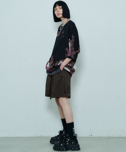 「AIVER」 半袖ニット MEDIUM オフホワイト メンズ_画像7