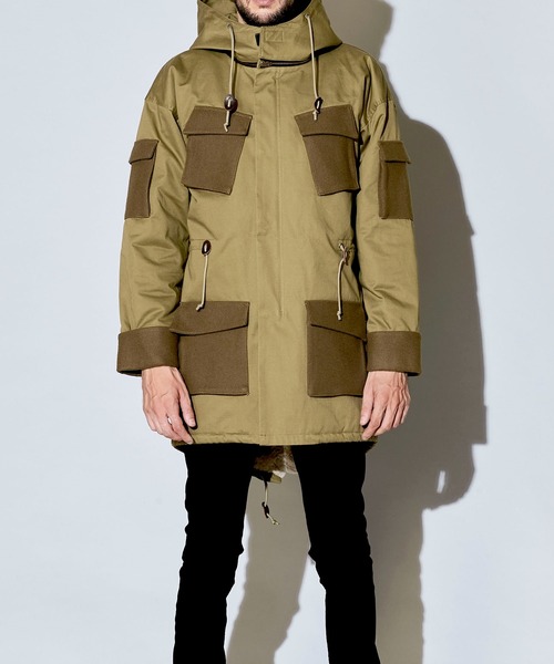 NO ID.（ノーアイディー） モッズコート ONE SIZE ブラック メンズ