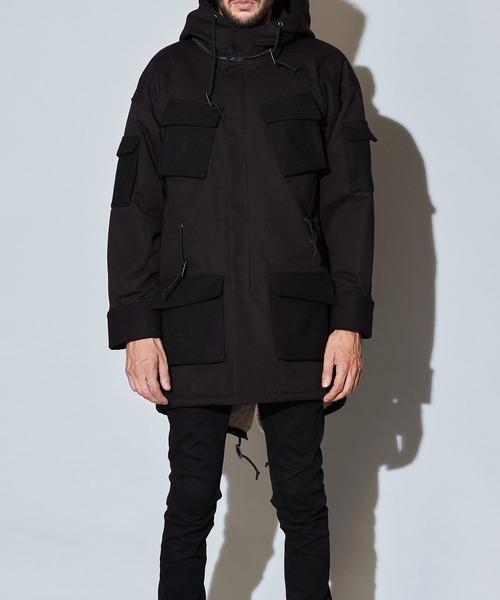 NO ID.（ノーアイディー） モッズコート ONE SIZE ブラック メンズ