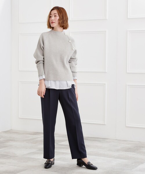 grove（グローブ） ニット セーター ラグランスリーブ肩釦ニット