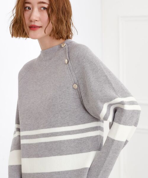grove（グローブ） ニット セーター ラグランスリーブ肩釦ニット