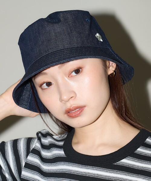 「PUBLUX」 ハット「MARY QUANTコラボ」 ONE SIZE ネイビー レディース_画像3