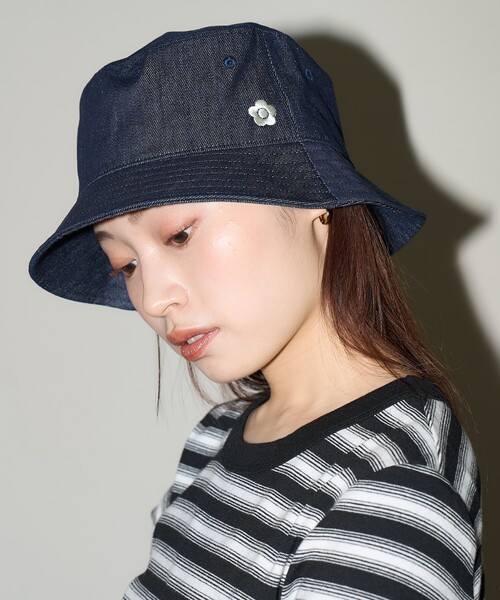 「PUBLUX」 ハット「MARY QUANTコラボ」 ONE SIZE ネイビー レディース_画像4