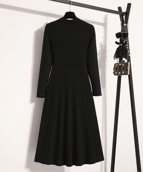 フロントボタンフレアニットワンピース　holiday&holiday 美品☆フロントボタンフレアニットワンピース HOLIDAY&HOLIDAY - メルカリ