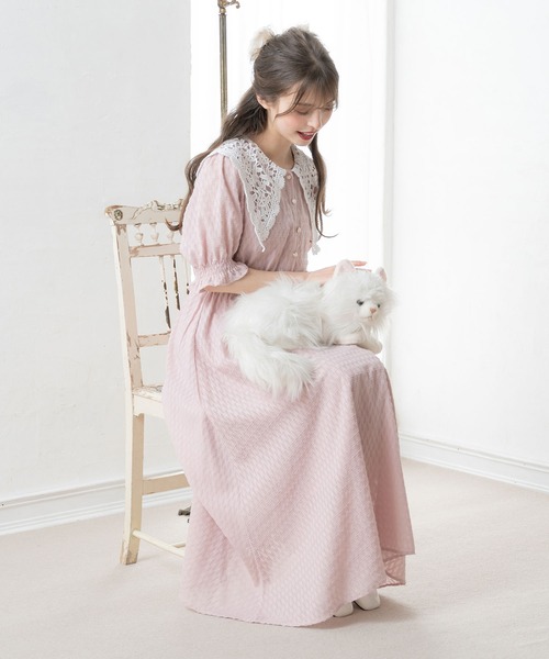 「DearMyLoveRose」 半袖ワンピース LARGE ベビーピンク レディース_画像3