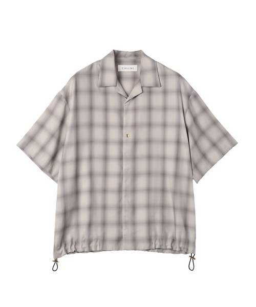 シャツ Ombre Check Open Collar Short Sleeve Shirt メンズ レディースの画像