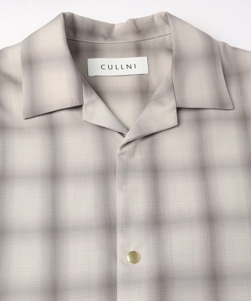 シャツ Ombre Check Open Collar Short Sleeve Shirt メンズ レディースの画像