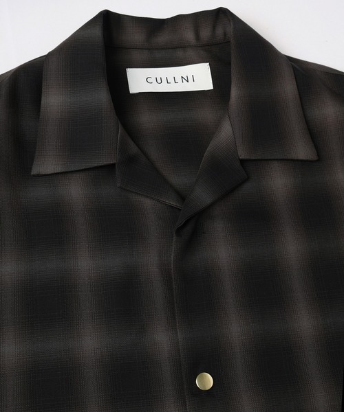 シャツ Ombre Check Open Collar Short Sleeve Shirt メンズ レディースの画像