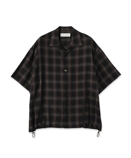 シャツ Ombre Check Open Collar Short Sleeve Shirt メンズ レディースの画像