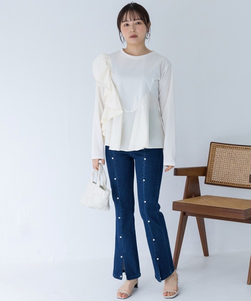 「INCEDE」 長袖カットソー M ブラック レディース_画像5