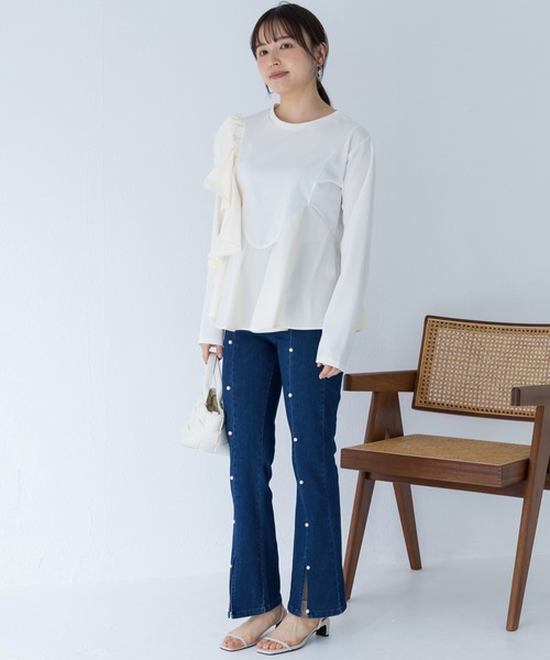 「INCEDE」 長袖カットソー M ブラック レディース_画像6