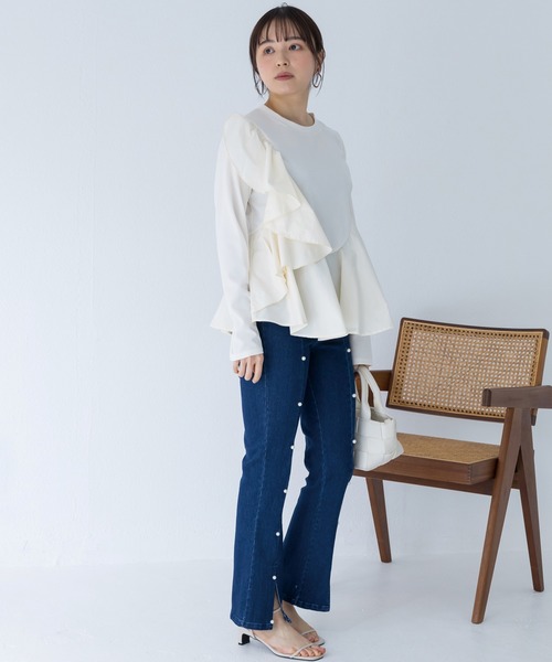 「INCEDE」 長袖カットソー M ブラック レディース_画像7