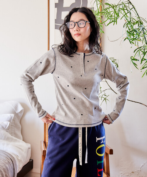 FREAK'S STORE（フリークスストア） tシャツ ミニハート刺繍 ヘンリー