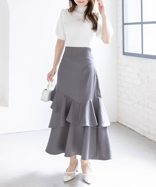 CLEAR BASIC スカート 「低身長対応／サイズ展開あり」アシンメトリー