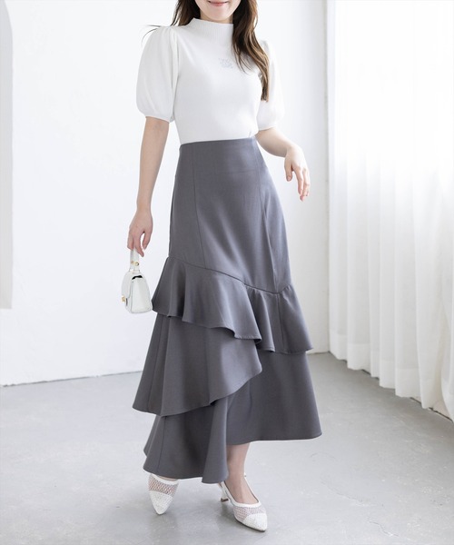 CLEAR BASIC スカート 「低身長対応／サイズ展開あり」アシンメトリー