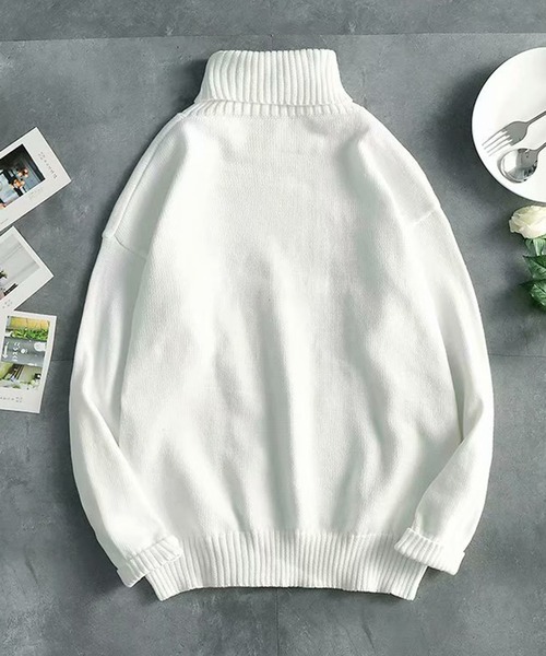 「BENDER TOKYO」 タートルネックニット M カーキ メンズ_画像3