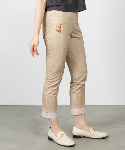 ピッコーネパンツ STUDIO PICONE（スタジオピッコーネ） パンツ デニム風プリント9分丈