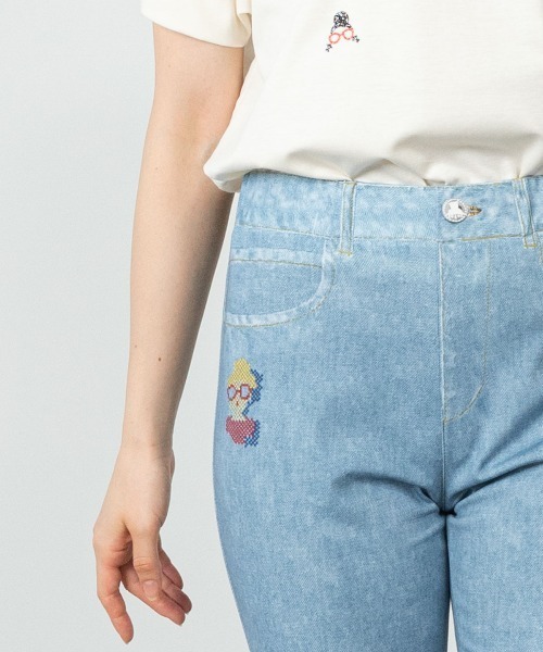 STUDIO PICONE（スタジオピッコーネ） パンツ デニム風プリント9分丈