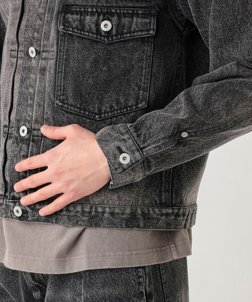 【未使用】BEAMS HEART ビームス ハート ブラスト デニム ジャケット L ブラック 42-18-0112-147 メンズ ヴィンテージ風ジャケット BEAMS HEART（ビームス ハート） デニムジャケット gジャン ブラスト