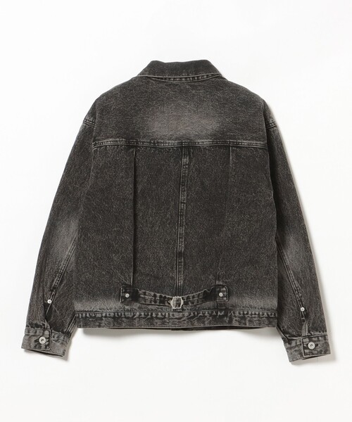 【未使用】BEAMS HEART ビームス ハート ブラスト デニム ジャケット L ブラック 42-18-0112-147 メンズ ヴィンテージ風ジャケット BEAMS HEART（ビームス ハート） デニムジャケット gジャン ブラスト