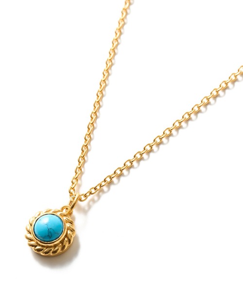 ネックレス STONE SILVER NECKLACE 24KPD メンズの画像