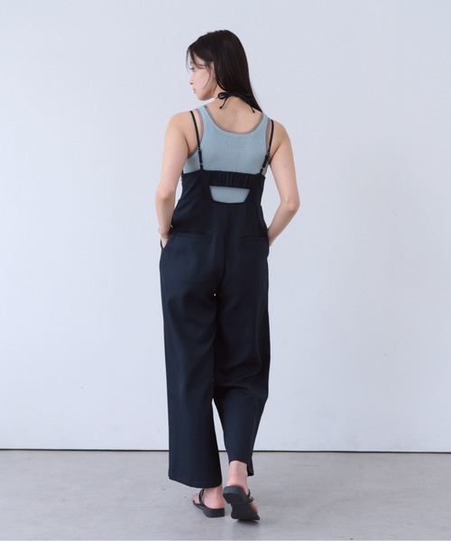 SOYEN オールインワン 2WAYネックストラップデザインワイドロンパース