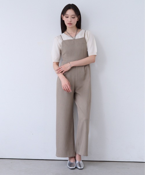 SOYEN オールインワン 2WAYネックストラップデザインワイドロンパース