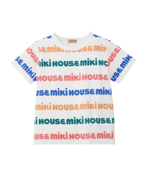 MIKI HOUSE（ミキハウス） tシャツ 「WEB限定」総柄ロゴ半袖Tシャツ