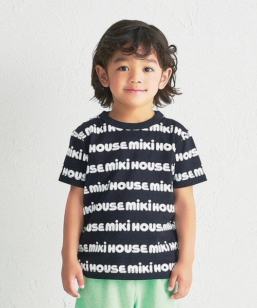 MIKI HOUSE（ミキハウス） tシャツ 「WEB限定」総柄ロゴ半袖Tシャツ