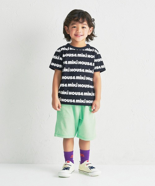 MIKI HOUSE（ミキハウス） tシャツ 「WEB限定」総柄ロゴ半袖Tシャツ