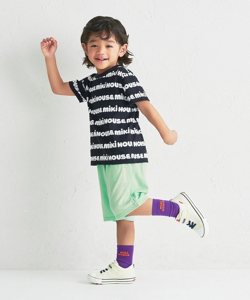 MIKI HOUSE（ミキハウス） tシャツ 「WEB限定」総柄ロゴ半袖Tシャツ 