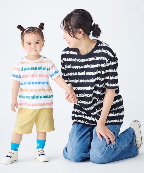 MIKI HOUSE（ミキハウス） tシャツ 「WEB限定」総柄ロゴ半袖Tシャツ