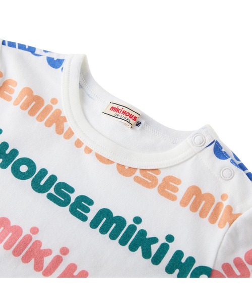 MIKI HOUSE（ミキハウス） tシャツ 「WEB限定」総柄ロゴ半袖Tシャツ
