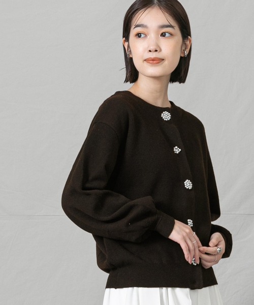 「Gready Brilliant」 ニットカーディガン 38 ブラック レディース_画像6