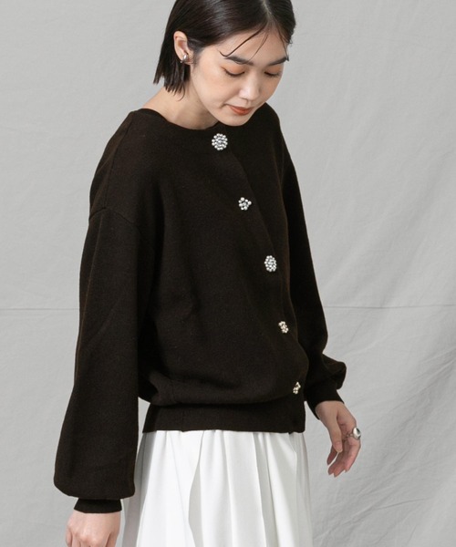 「Gready Brilliant」 ニットカーディガン 38 ブラック レディース_画像9