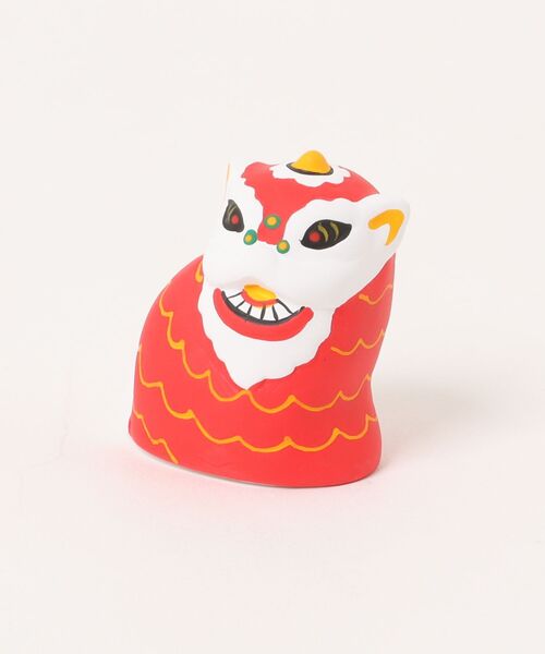 獅子舞面 赤色 2点セット 木製 口開閉 チャイハネ（CAYHANE） インテリア 「チャイハネ」中華獅子舞おみくじ
