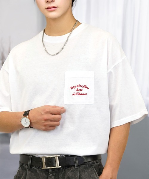tシャツ 刺繍 ワイド 半袖 Tシャツ ロゴ キャラ ハート メンズ