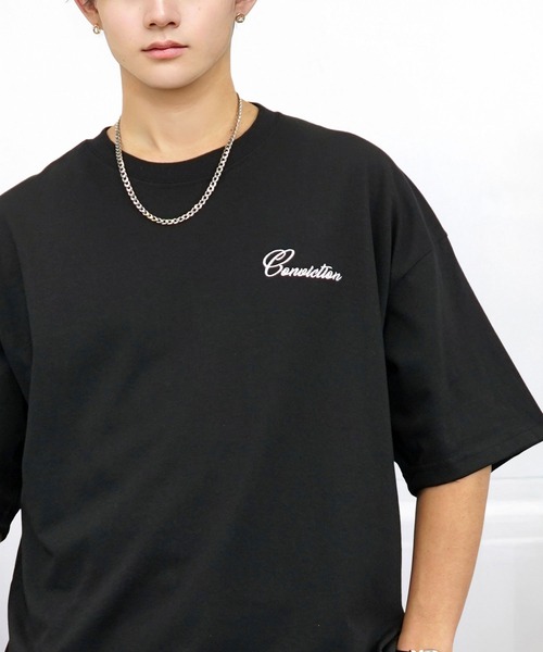 tシャツ 刺繍 ワイド 半袖 Tシャツ ロゴ キャラ ハート メンズ