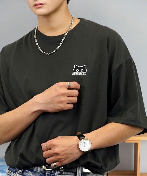 tシャツ 刺繍 ワイド 半袖 Tシャツ ロゴ キャラ ハート メンズ