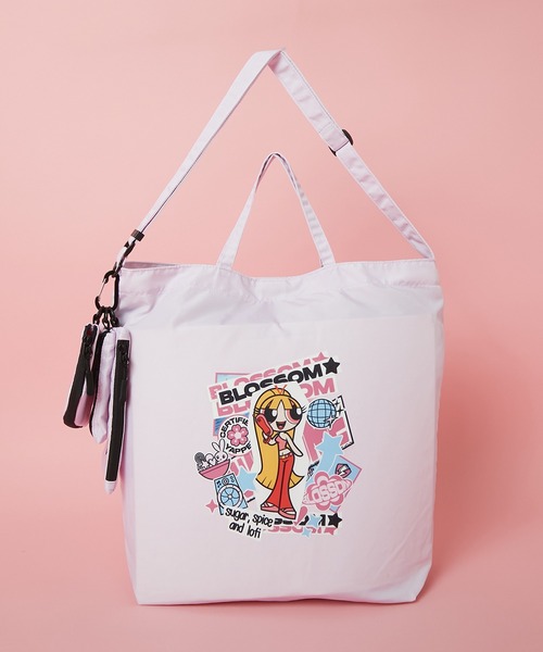 パワーパフガールズ　トートバッグ F251037_The Powerpuff Girls×Flapper モノクロニットトート | Flapper